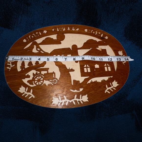 Handmade 1997 Scroll Saw “Home Sweet Home” Wood Plaque | Rustic Farmhouse Art - Picture 9 of 9